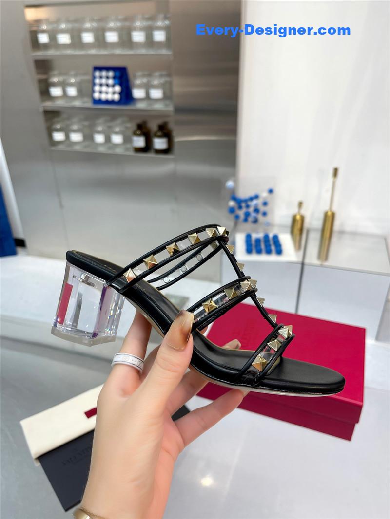 Va1e*ntin0 new transparent heel classic sandals