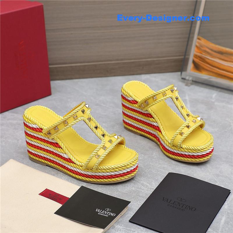 Va1e*ntin0 rope studded wedge sandals