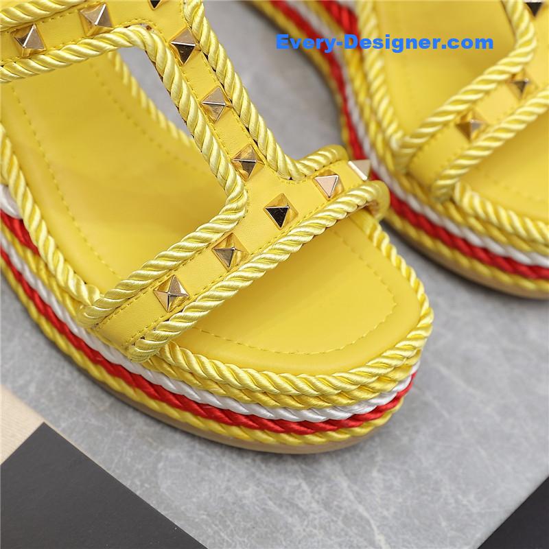 Va1e*ntin0 rope studded wedge sandals