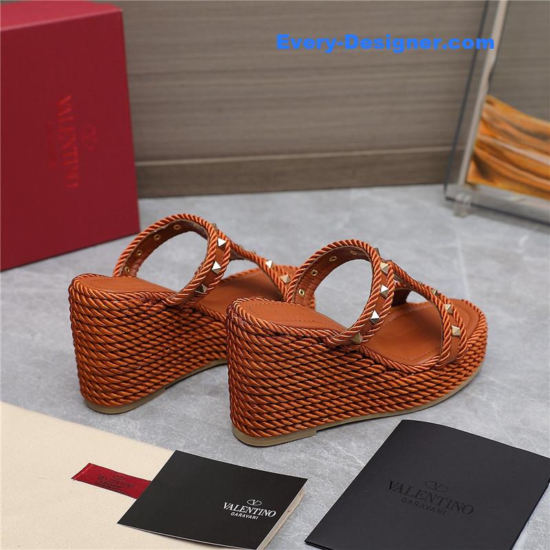 Va1e*ntin0 rope studded wedge sandals