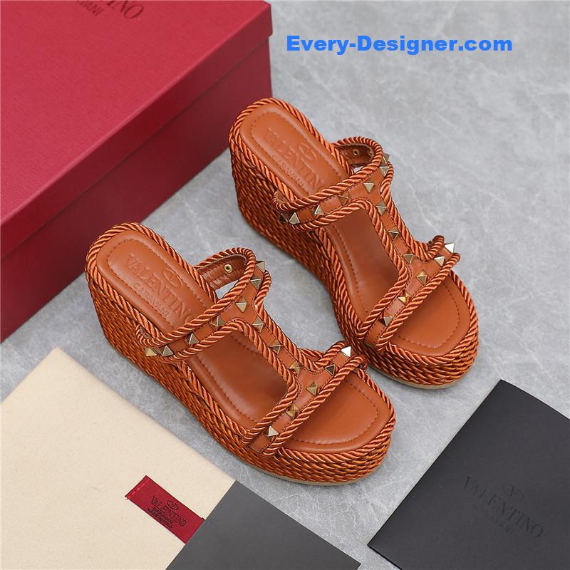 Va1e*ntin0 rope studded wedge sandals