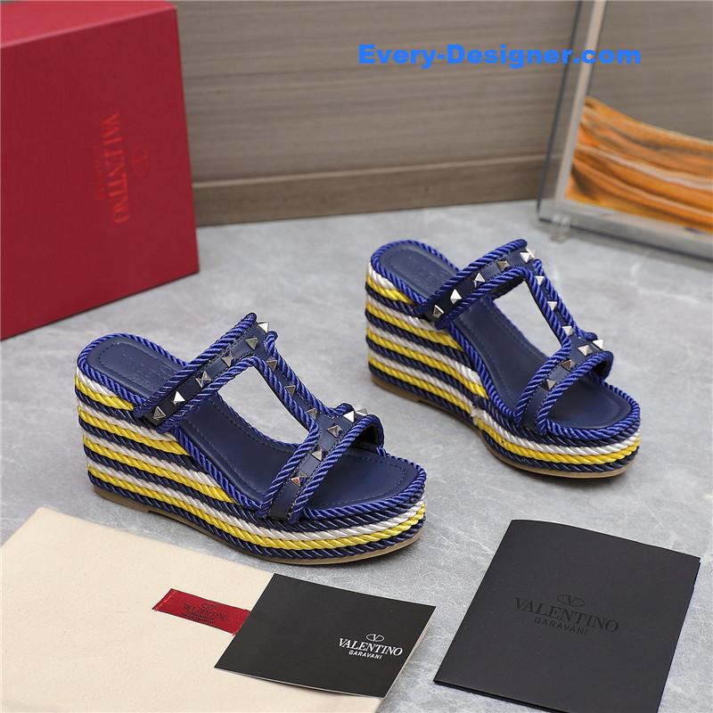 Va1e*ntin0 rope studded wedge sandals