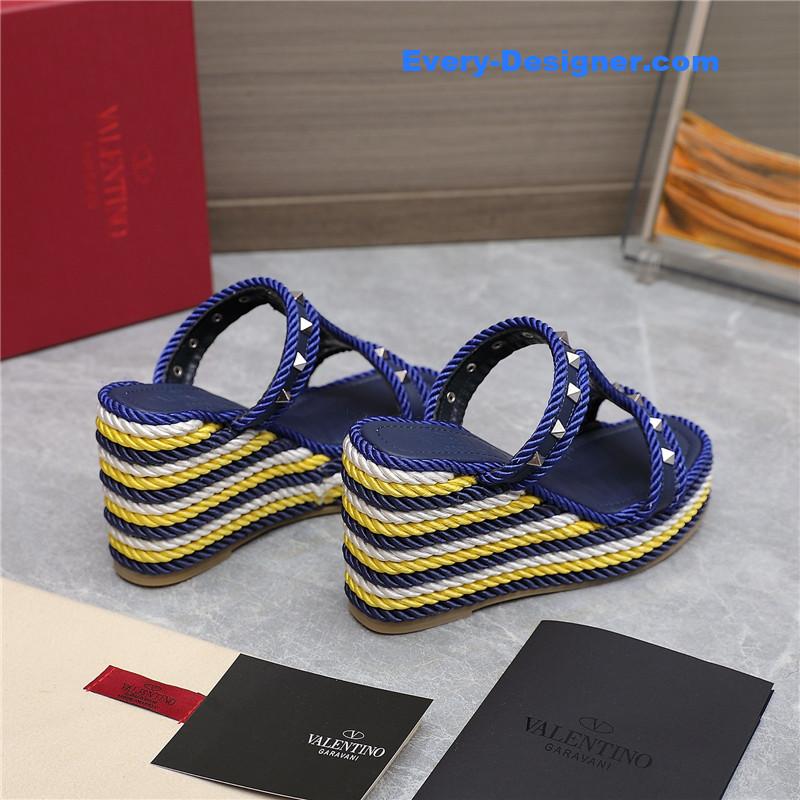 Va1e*ntin0 rope studded wedge sandals