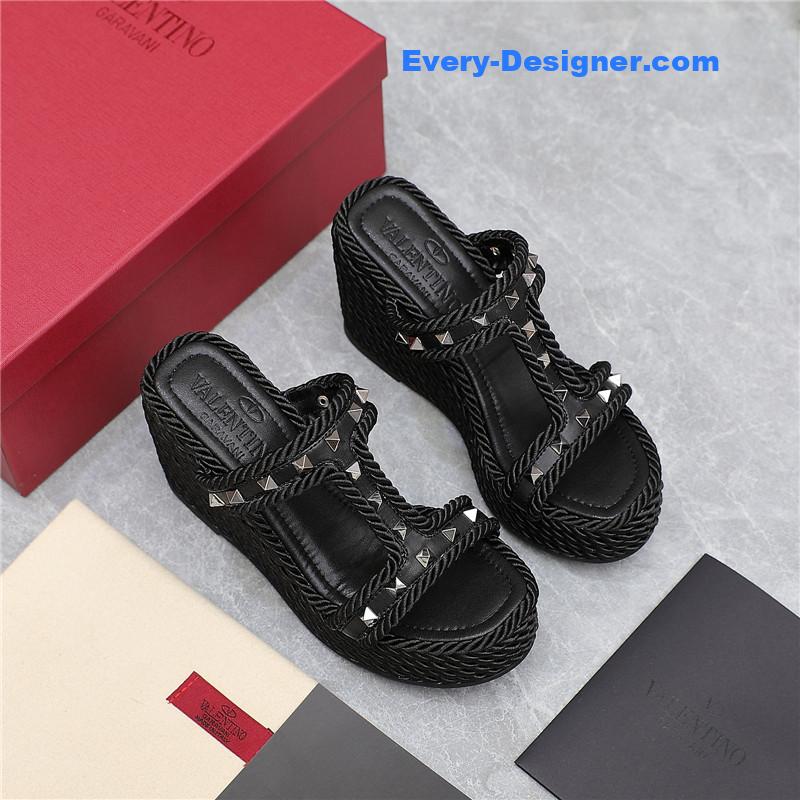 Va1e*ntin0 rope studded wedge sandals