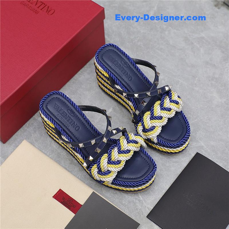 Va1e*ntin0 rope studded wedge sandals