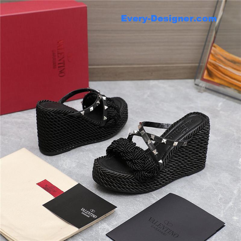 Va1e*ntin0 rope studded wedge sandals