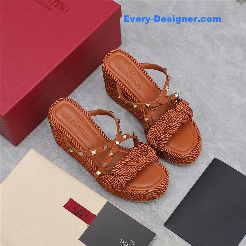 Va1e*ntin0 rope studded wedge sandals