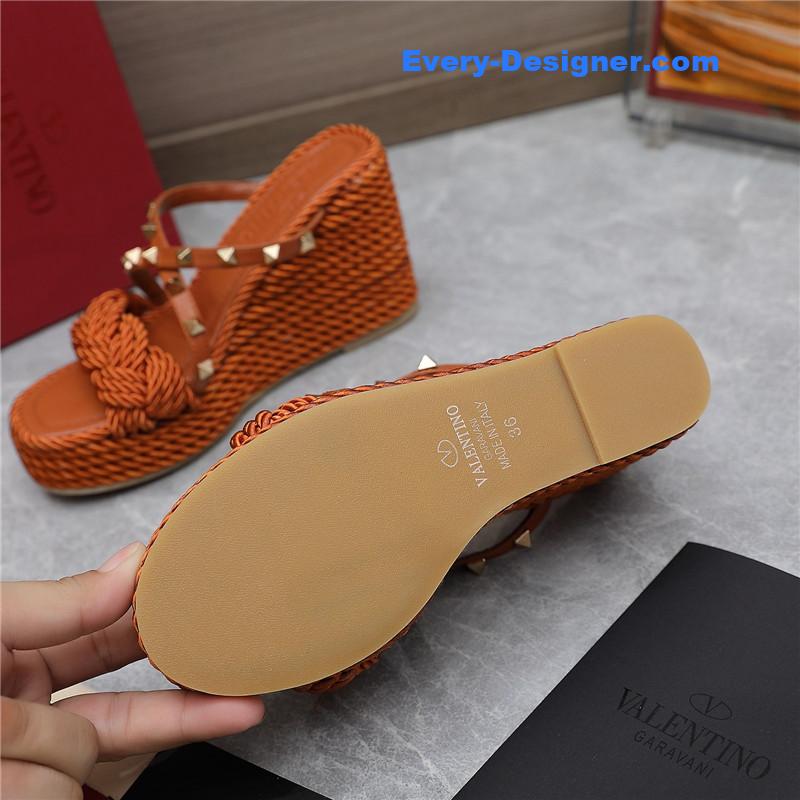 Va1e*ntin0 rope studded wedge sandals
