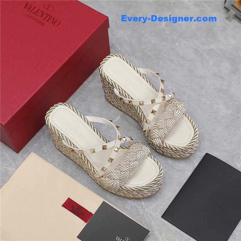 Va1e*ntin0 rope studded wedge sandals