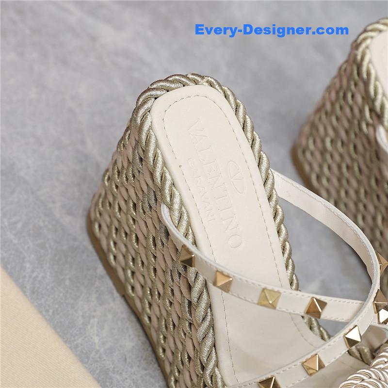 Va1e*ntin0 rope studded wedge sandals