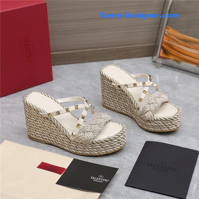 Va1e*ntin0 rope studded wedge sandals