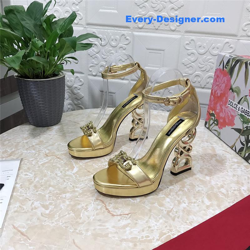 Dolce & Gabbana d&g platform DG big gold buckle heel sandals