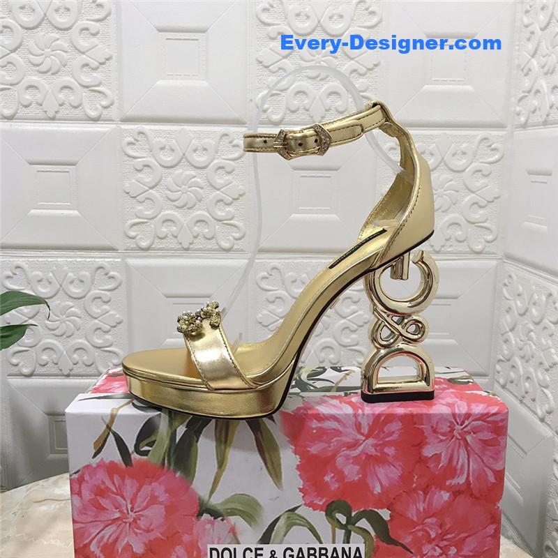 Dolce & Gabbana d&g platform DG big gold buckle heel sandals