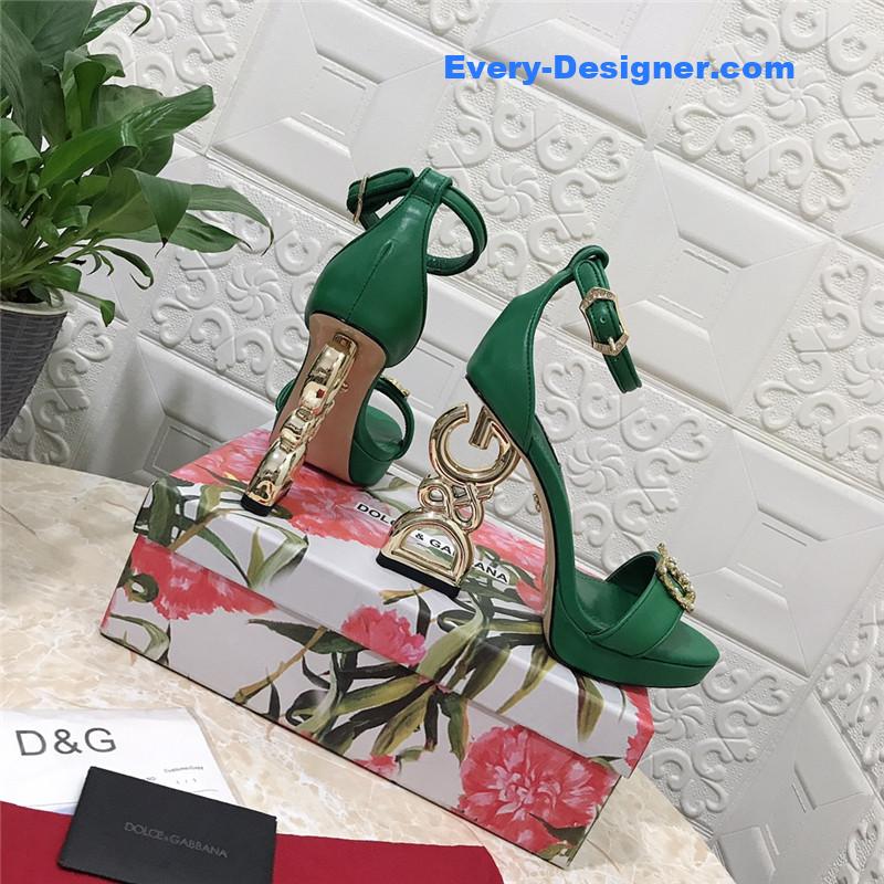 Dolce & Gabbana d&g platform DG big gold buckle heel sandals
