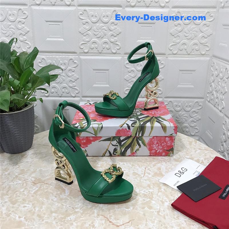 Dolce & Gabbana d&g platform DG big gold buckle heel sandals