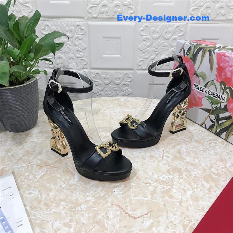 Dolce & Gabbana d&g platform DG big gold buckle heel sandals