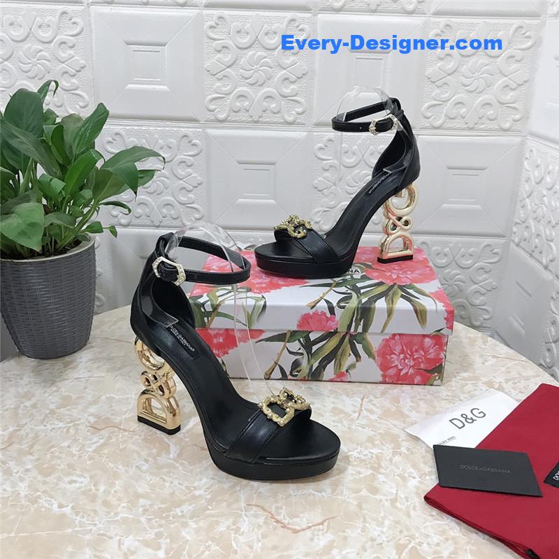Dolce & Gabbana d&g platform DG big gold buckle heel sandals
