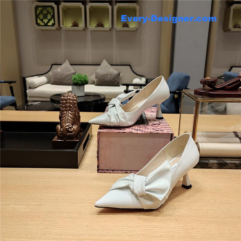 J1m*y Ch00 ruffled knot wrinkled sandals