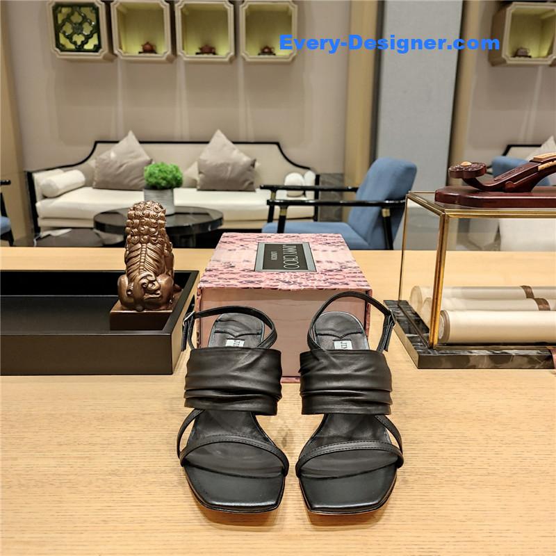 J1m*y Ch00 high heel square toe sandals
