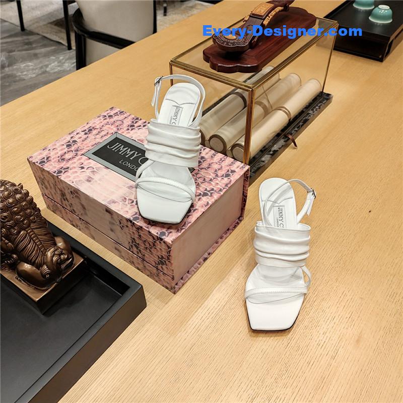 J1m*y Ch00 high heel square toe sandals