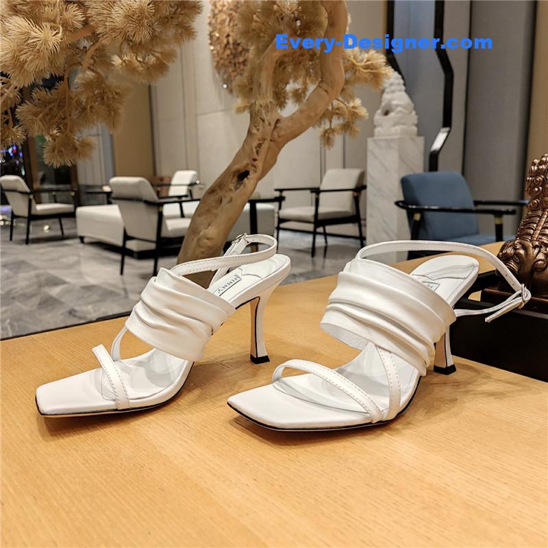 J1m*y Ch00 high heel square toe sandals
