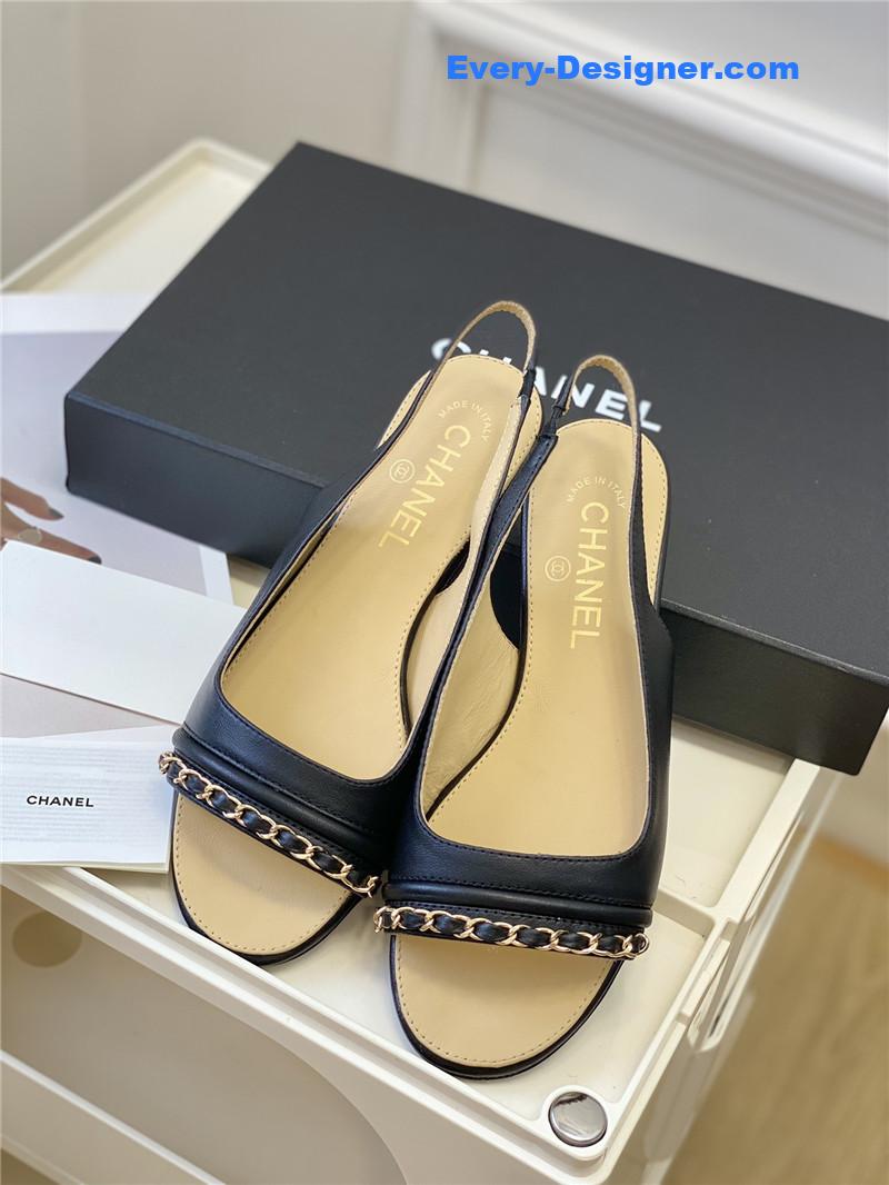 CC new chain fish mouth sandals