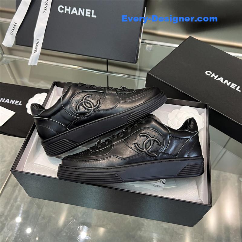 Ch**el new full leather panda color casual sneakers