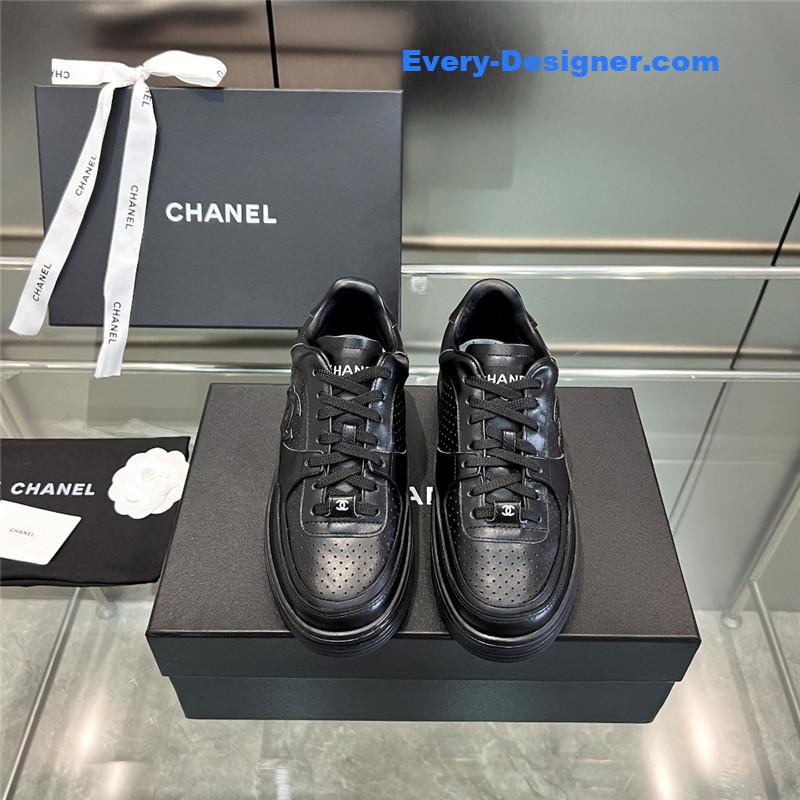 Ch**el new full leather panda color casual sneakers