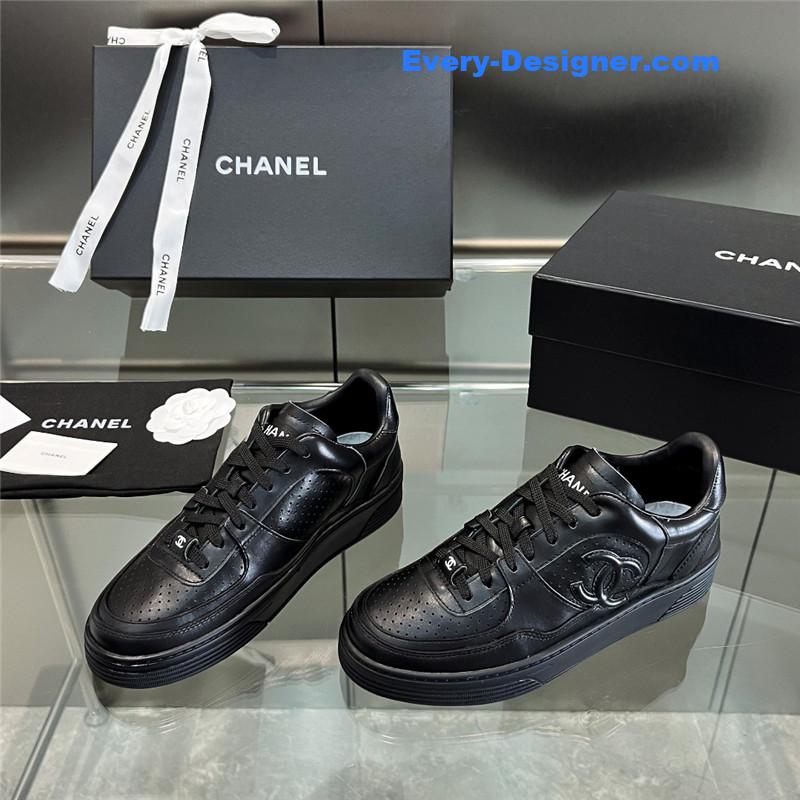 Ch**el new full leather panda color casual sneakers