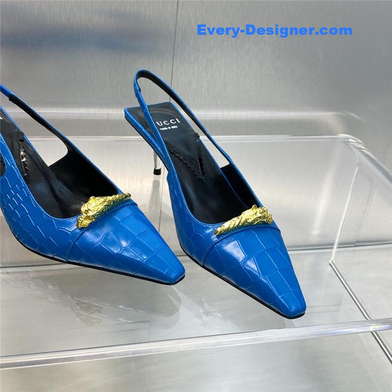 Gvc*1 mid heel candy color hardware buckle women’s shoes