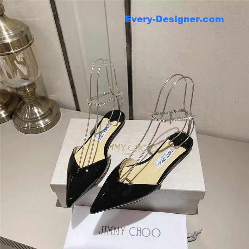 J1m*y Ch00 spring and summer crystal chain pumps