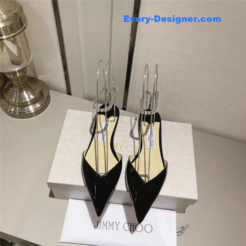 J1m*y Ch00 spring and summer crystal chain pumps