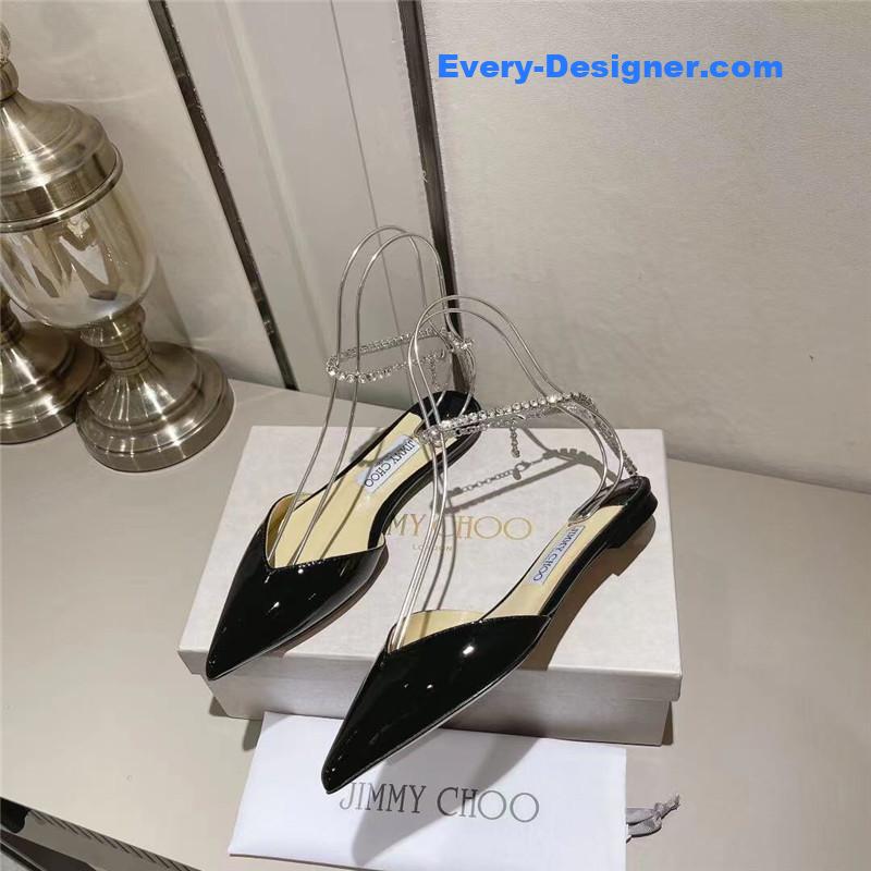 J1m*y Ch00 spring and summer crystal chain pumps