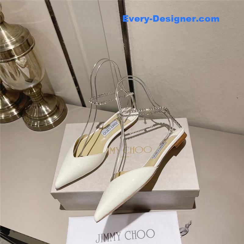 J1m*y Ch00 spring and summer crystal chain pumps
