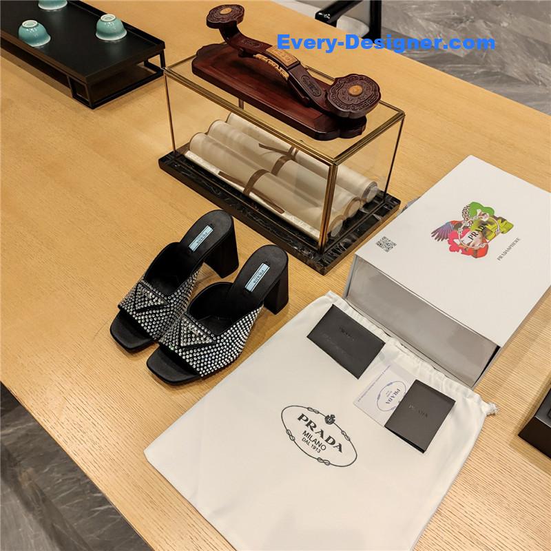 Pra*a block heel square toe sandals