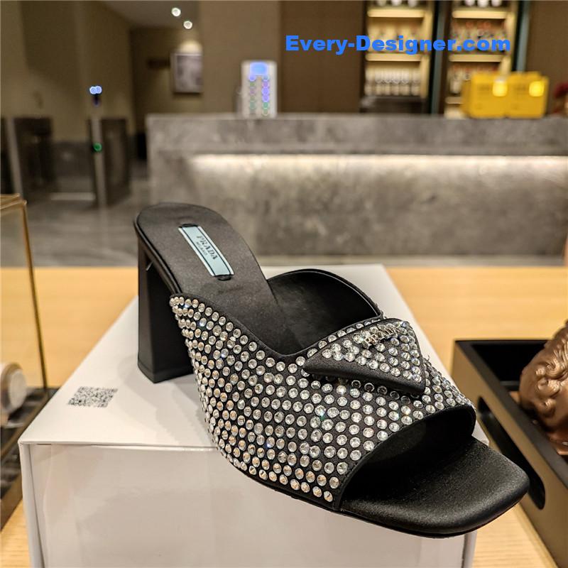 Pra*a block heel square toe sandals