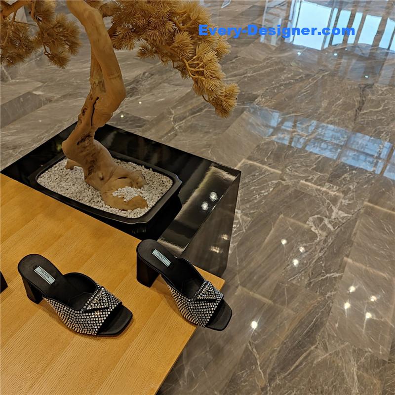Pra*a block heel square toe sandals