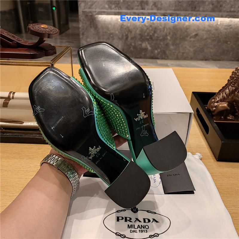 Pra*a block heel square toe sandals