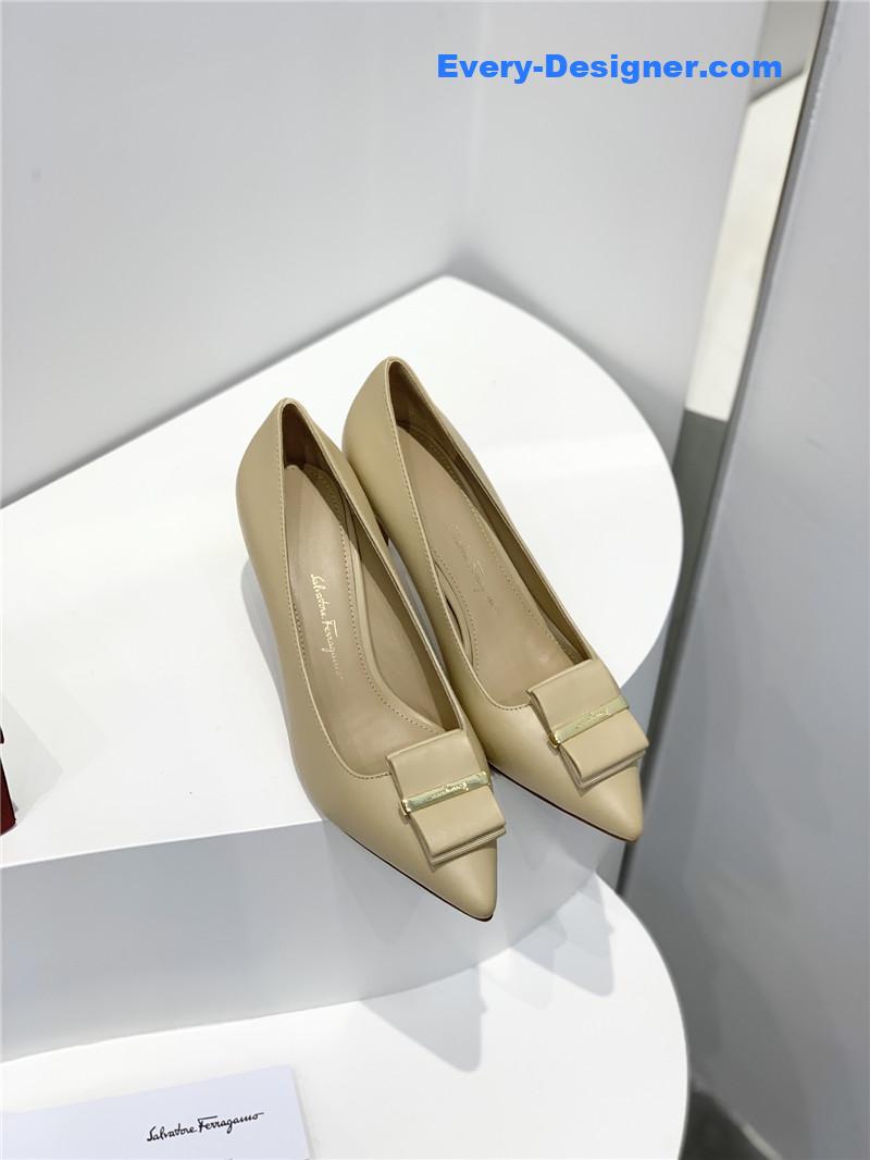 Salvatore Ferragamo double bow pointed pumps