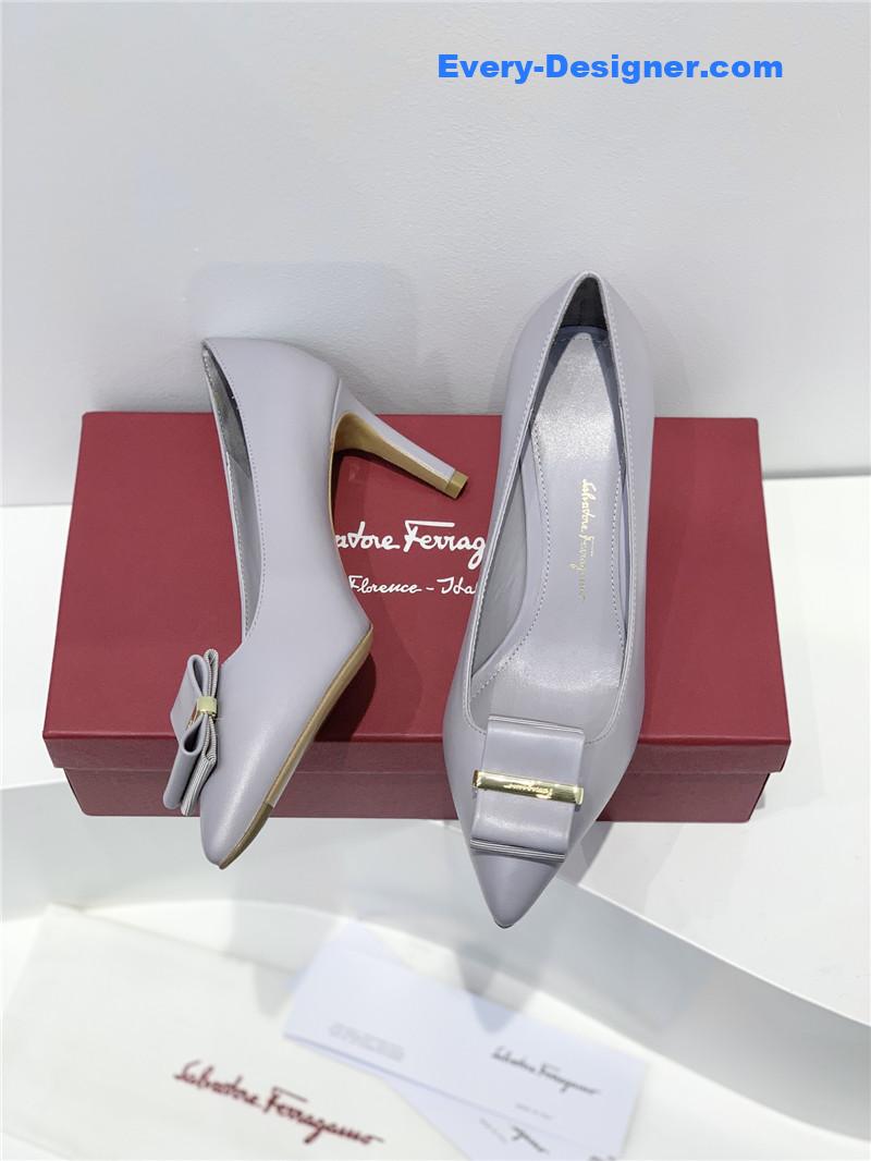 Salvatore Ferragamo double bow pointed pumps