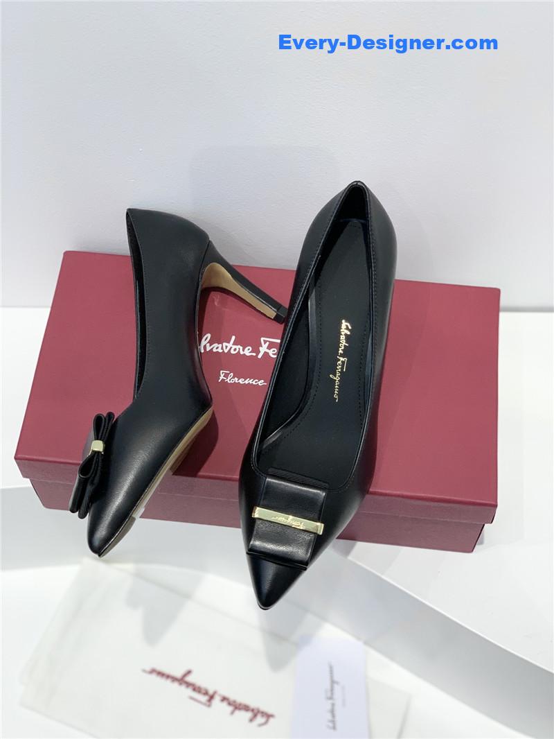 Salvatore Ferragamo double bow pointed pumps