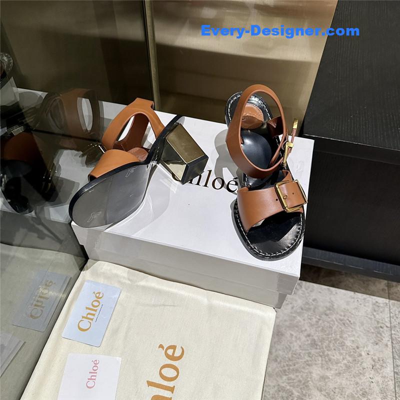 Chloe Plated Heel Sandals
