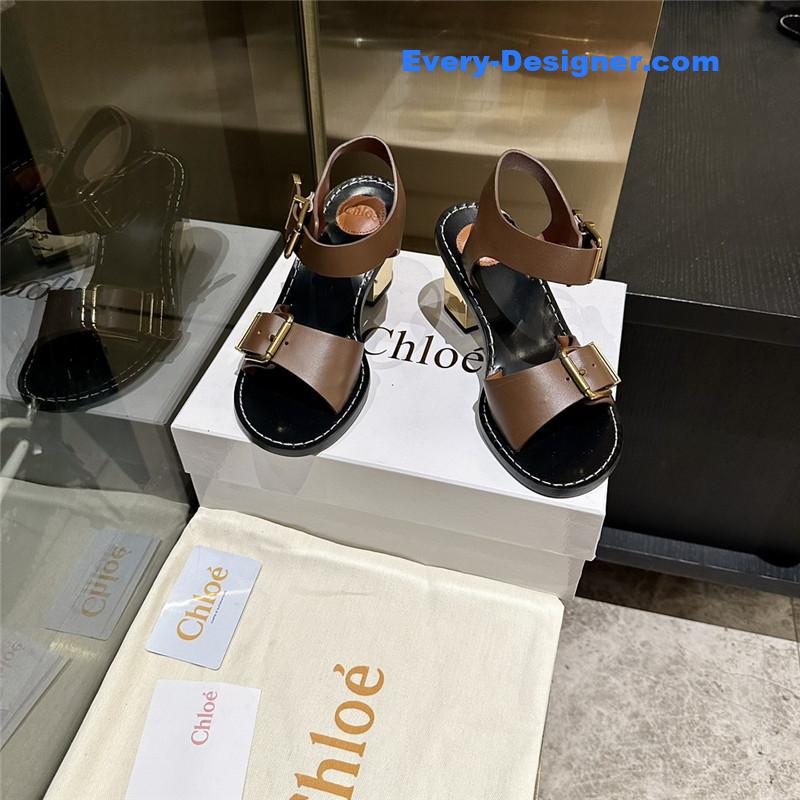 Chloe Plated Heel Sandals