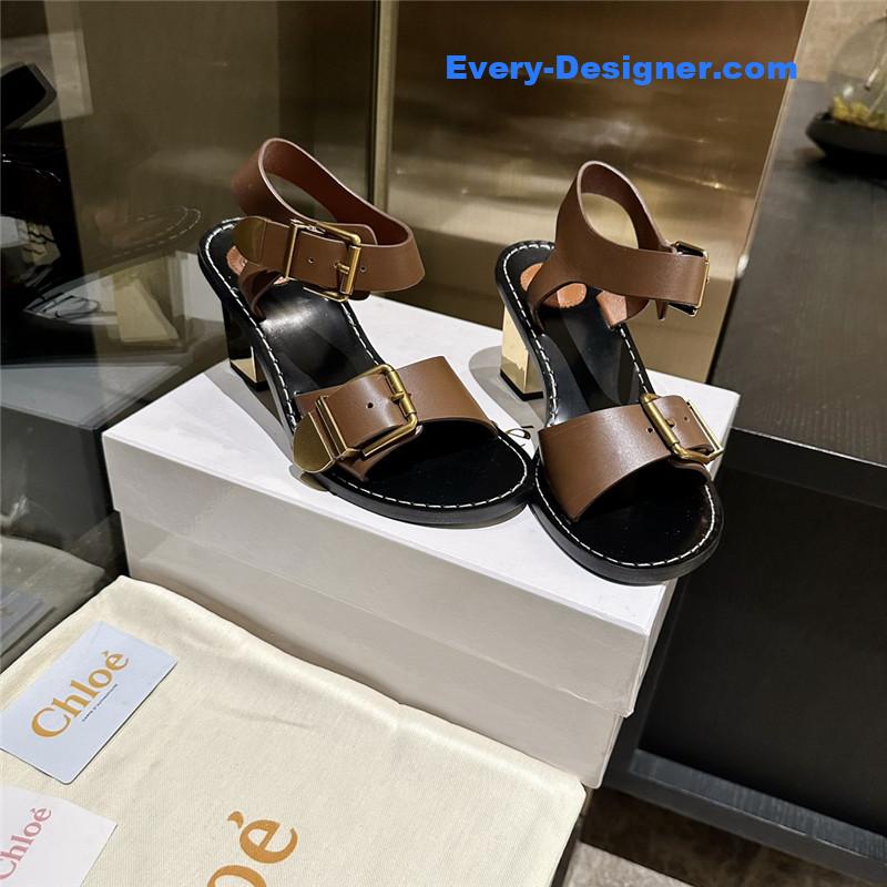 Chloe Plated Heel Sandals