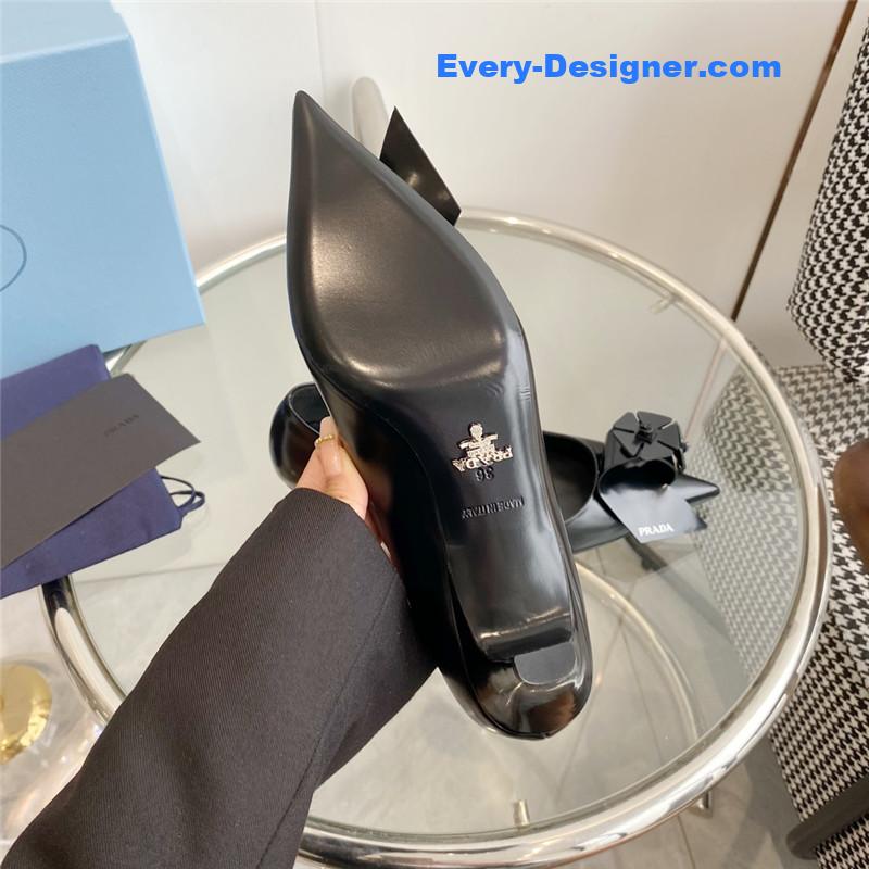 Pra*a brushed black leather pumps
