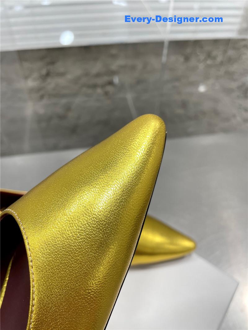 The R0w new french pointed toe chunky low-heeled shoes