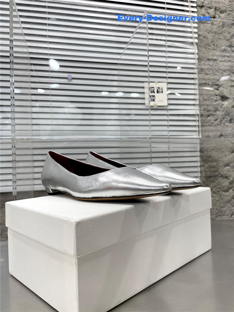 The R0w new french pointed toe chunky low-heeled shoes