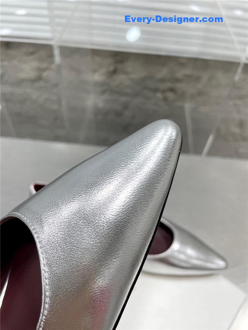 The R0w new french pointed toe chunky low-heeled shoes
