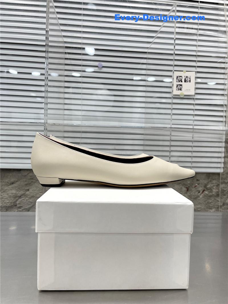 The R0w new french pointed toe chunky low-heeled shoes