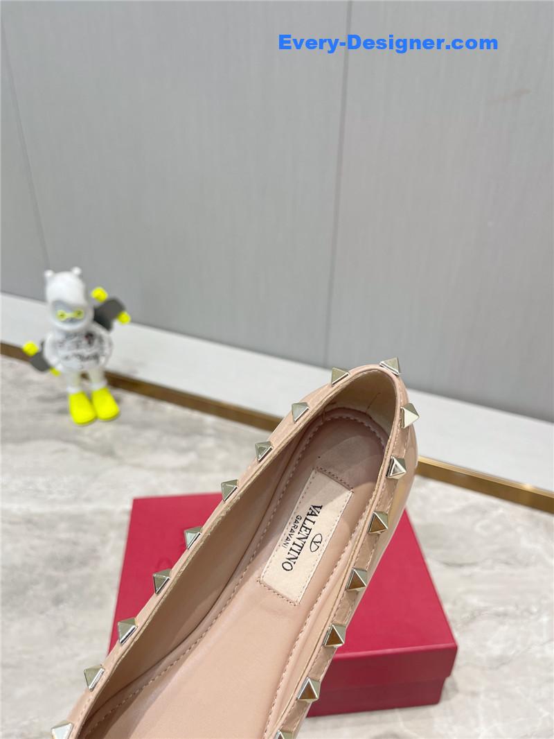 Va1e*ntin0 rockstud studded satin ballet flats